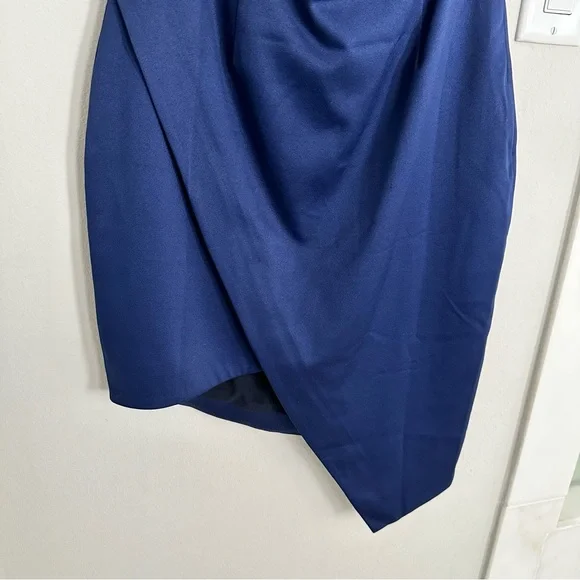 Elliatt - Camo Asymmetric Satin Cocktail Dress in Navy - S - Picture 5 of 8